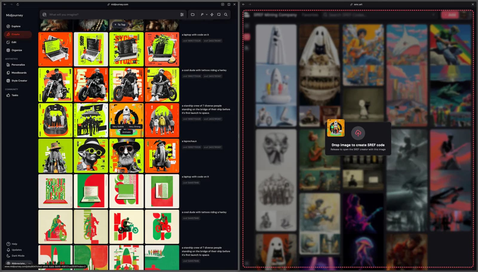Dragging an image from MidJourney into SMC's save dialog
