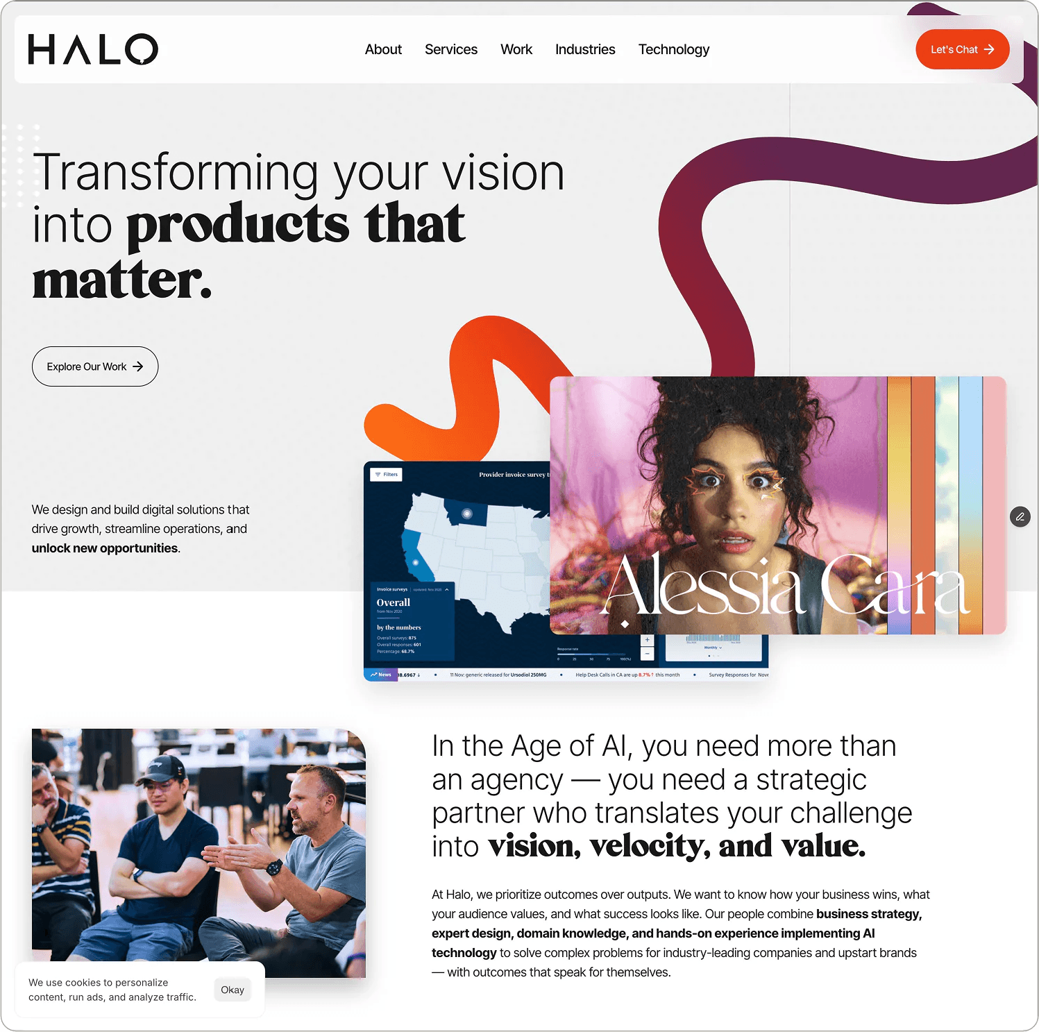 Halo website live homepage