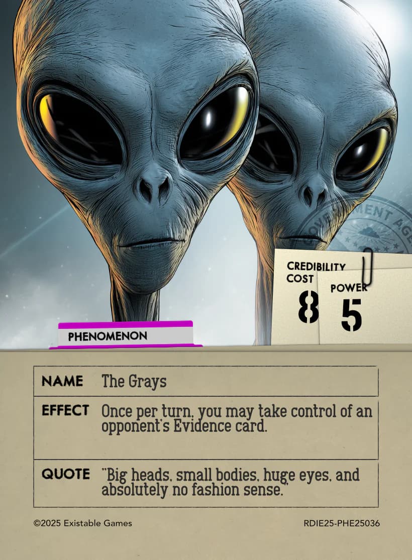 Example Redacted character and phenomenon card